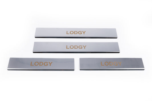 Door Sill Protectors Carmos V1 (4 pcs, Stainless Steel) for Dacia Lodgy 2012-2022 - image 2
