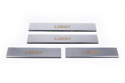 Door sill plates Carmos V1 (4 pcs., stainless steel) for Renault Lodgy 2013-2022 - Reelken Auto