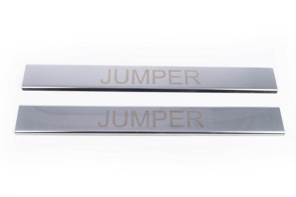 Pads for door sills Carmos (2 pieces, stainless steel.) for Citroen Jumper 2007-2025 - Reelken Auto