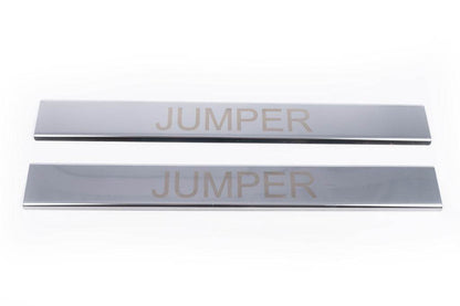 Pads for door sills Carmos (2 pieces, stainless steel.) for Citroen Jumper 2007-2025 - Reelken Auto