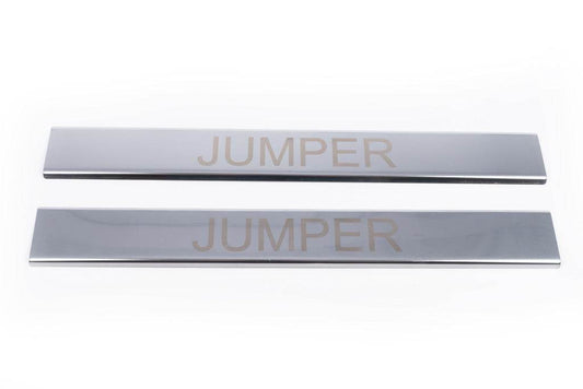 Pads for door sills Carmos (2 pieces, stainless steel.) for Citroen Jumper 2007-2025 - Reelken Auto