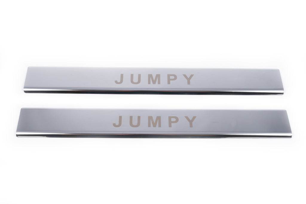 Door sill plates (2 pcs., steel, Carmos) for Citroen Jumpy 2007-2017 - Reelken Auto