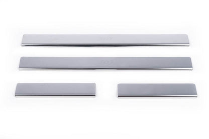 Door sill plates Carmos V1 (4 pcs., stainless steel) for Peugeot 301 - Reelken Auto