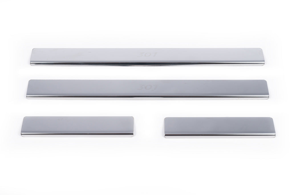 Door Sill Protectors Carmos V1 (4 pcs, Stainless Steel) for Peugeot 301 2012- - image 2