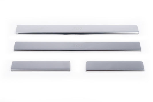 Door Sill Protectors Carmos V1 (4 pcs, Stainless Steel) for Peugeot 301 2012- - image 2