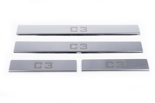 Chrome Door Sill Protectors (Carmos) for Citroen C-3 2002-2009 - image 2