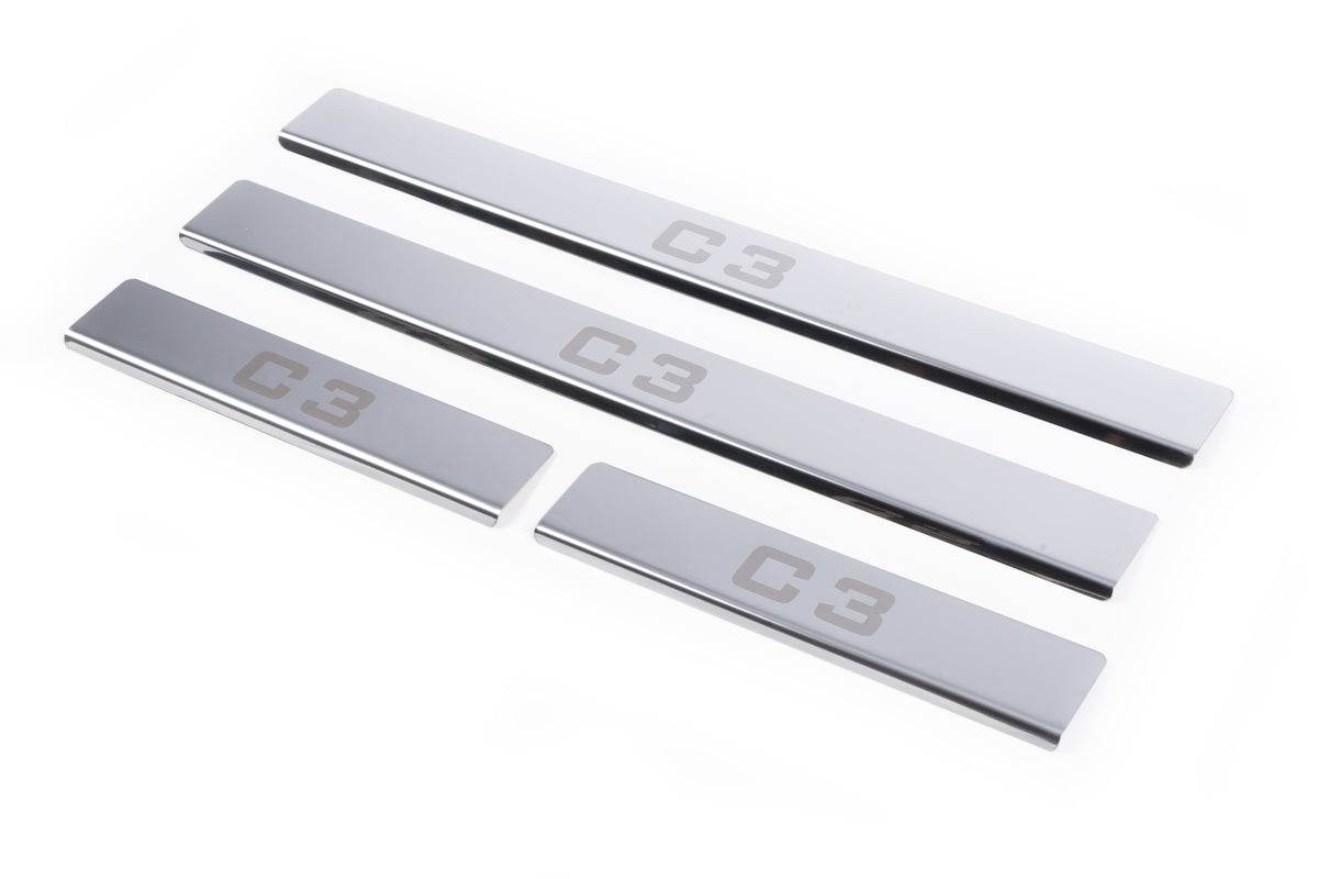 Door sills (Carmos) for Citroen C-3 2002-2009 - Reelken Auto
