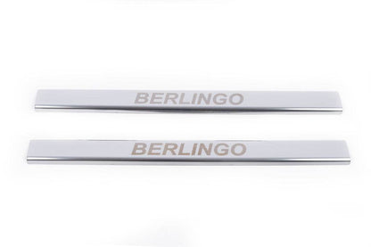 Door sills Carmos V1 (2 pcs, stainless steel) for Citroen Berlingo 1996-2008 - Reelken Auto