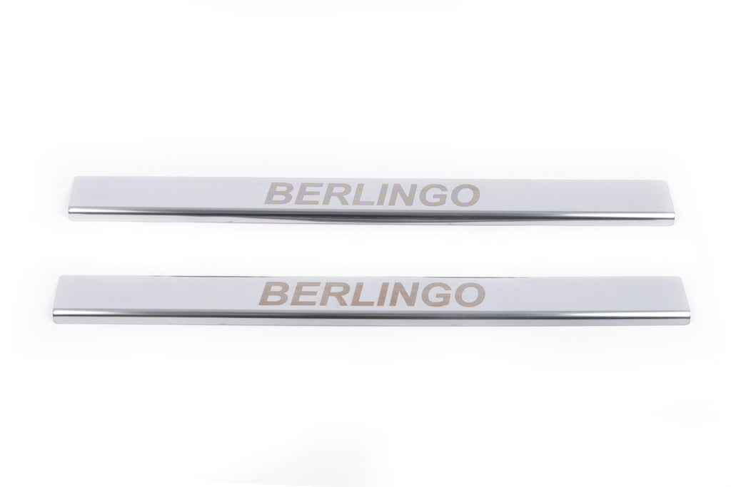 Carmos V1 Stainless Steel Door Sill Protectors (2 pcs) for Citroen Berlingo 1996-2008 - image 3