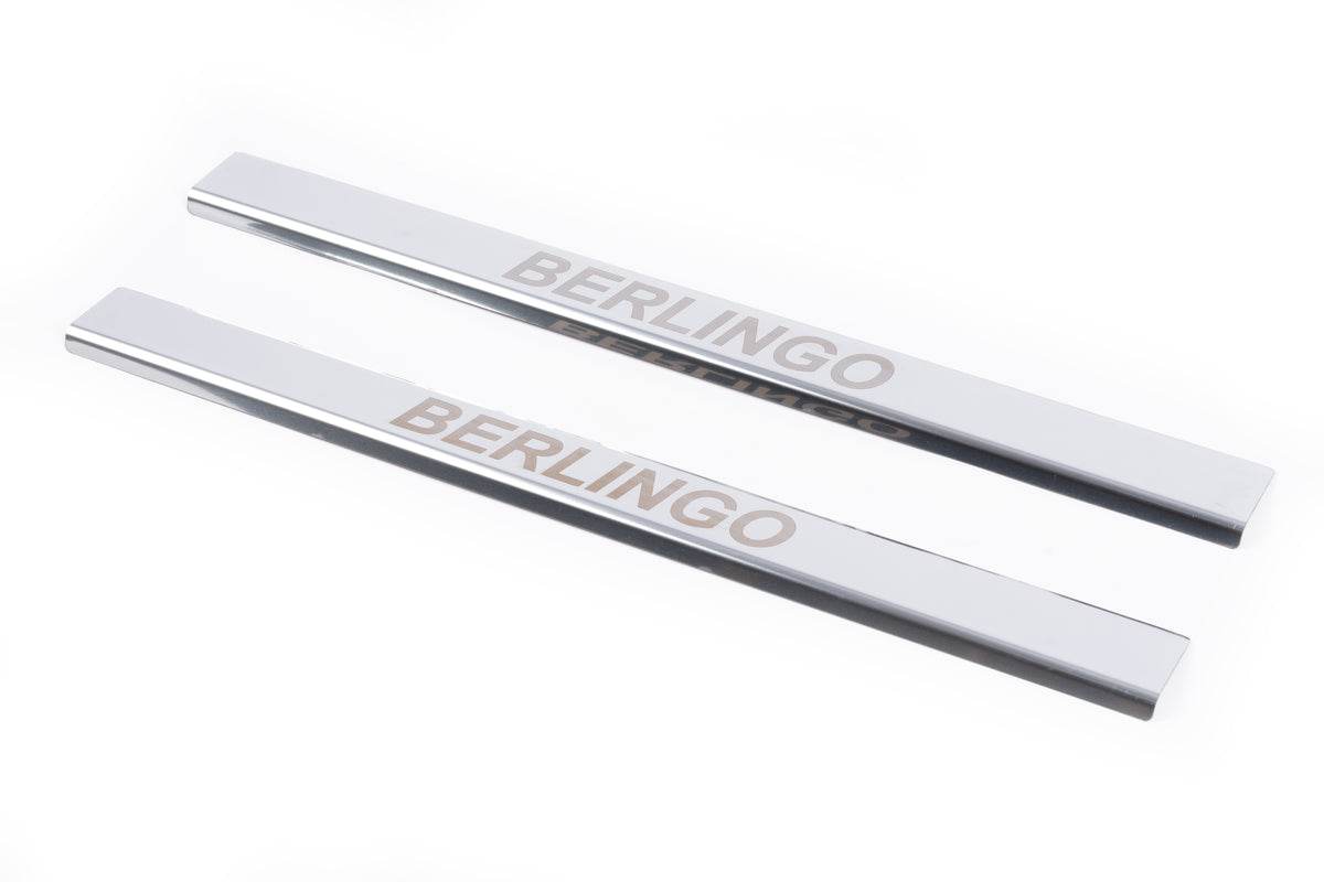 Door sills Carmos V1 (2 pcs, stainless steel) for Citroen Berlingo 1996-2008 - Reelken Auto