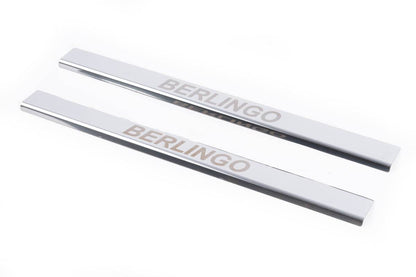 Door sills Carmos V1 (2 pcs, stainless steel) for Citroen Berlingo 1996-2008 - Reelken Auto