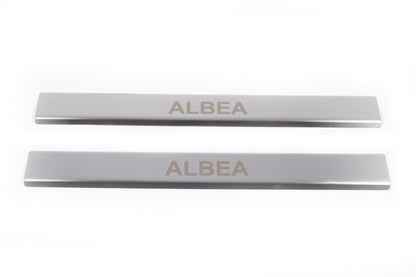 Carmos Stainless Steel Door Sill Protectors (2 pcs) for Fiat Albea 2002-2012 - image 2