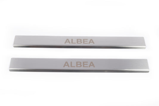 Carmos Stainless Steel Door Sill Protectors (2 pcs) for Fiat Albea 2002-2012 - image 2