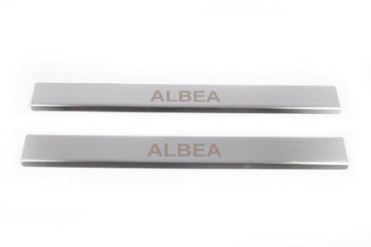 Pads for door sills Carmos (2 pieces, stainless steel.) for Fiat Albea 2002↗ - Reelken Auto