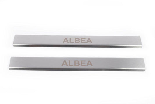 Pads for door sills Carmos (2 pieces, stainless steel.) for Fiat Albea 2002↗ - Reelken Auto