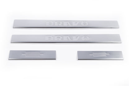 Carmos Door Sill Protectors (4 pcs, Stainless Steel) for Fiat Bravo 2008-2016 - image 2
