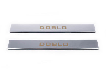 Pads for door sills (Carmos, 2 pieces, stainless.) for Fiat Doblo I 2001-2005 - Reelken Auto