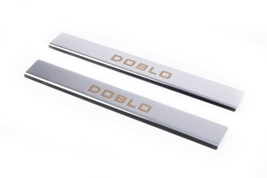 Pads for door sills (Carmos, 2 pieces, stainless.) for Fiat Doblo I 2001-2005 - Reelken Auto