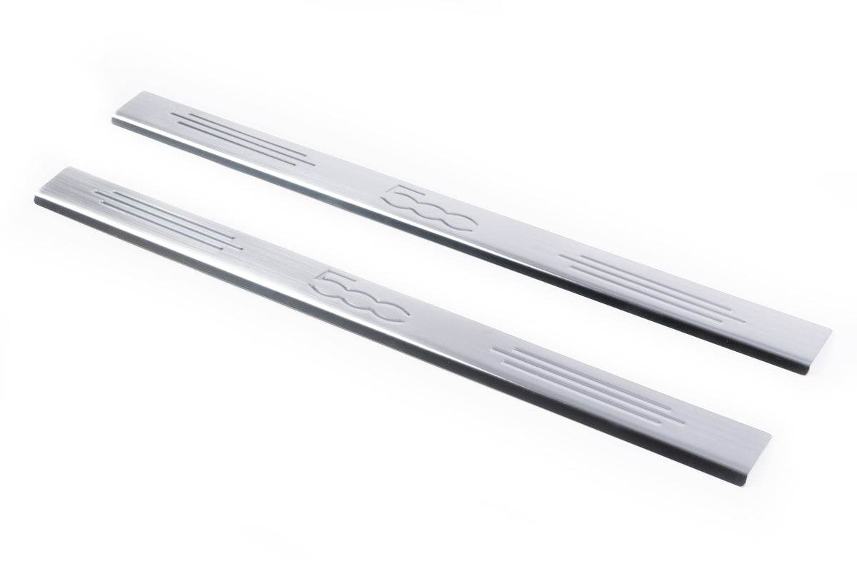 Sill 500 (Carmos, 2 PCs, stainless steel) for Fiat 500/500L - Reelken Auto