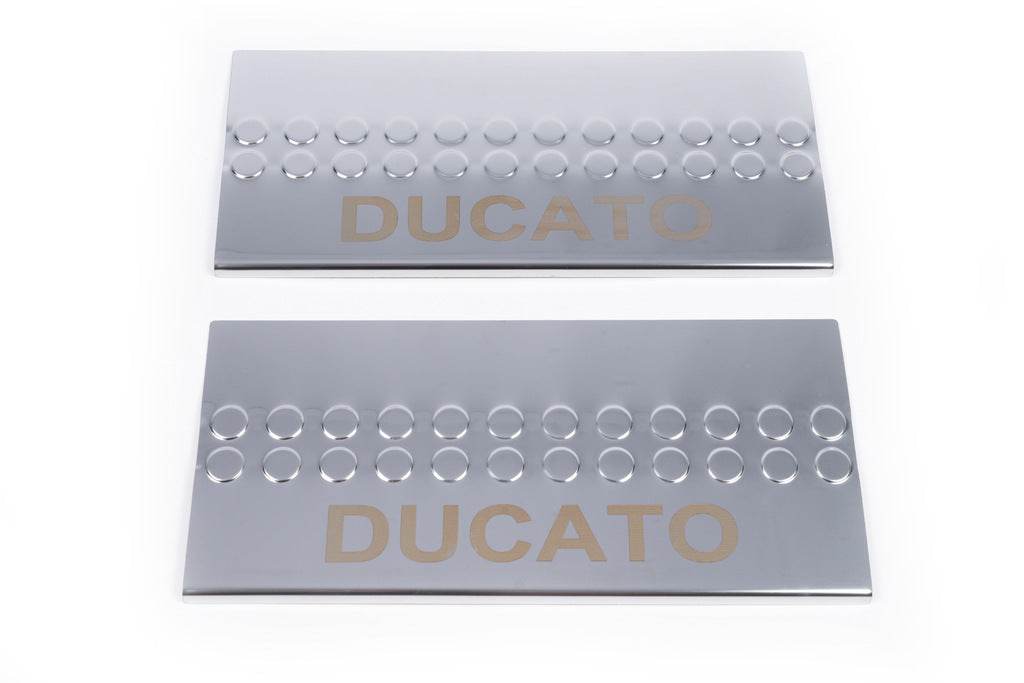 Interior door sills Carmos V1 (2 pcs, stainless steel) for Fiat Ducato 2006-2025 - Reelken Auto