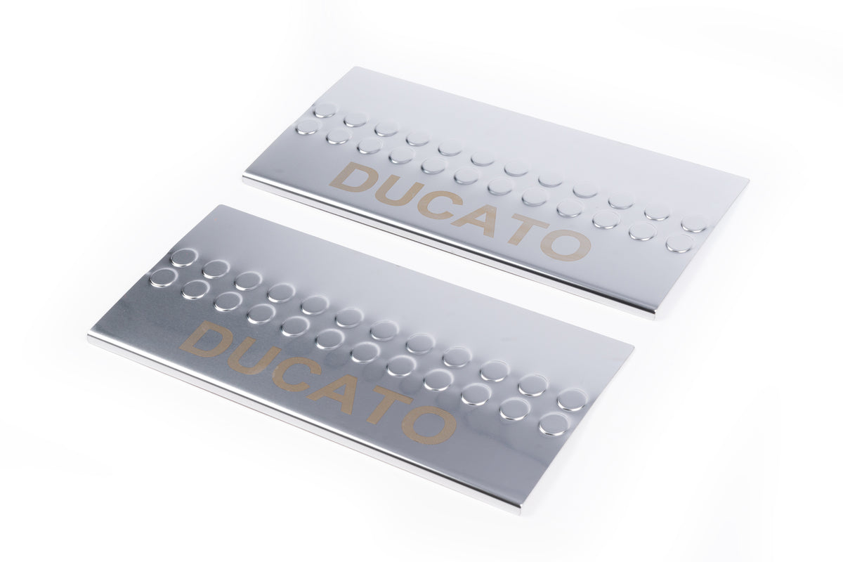 Interior door sill protectors Carmos V1 (2 pcs, stainless steel) for Fiat Ducato 2006-2025 - image 1