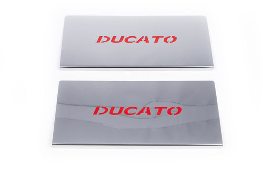 Interior door sill plates Red (2 pcs, stainless steel) for Fiat Ducato 2006-2025 - image 2