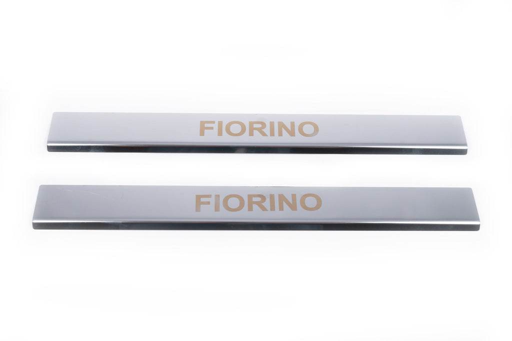Door sills Carmos V1 (2 pcs, stainless steel) for Fiat Fiorino/Qubo - Reelken Auto