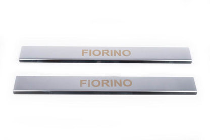 Door sills Carmos V1 (2 pcs, stainless steel) for Fiat Fiorino/Qubo - Reelken Auto