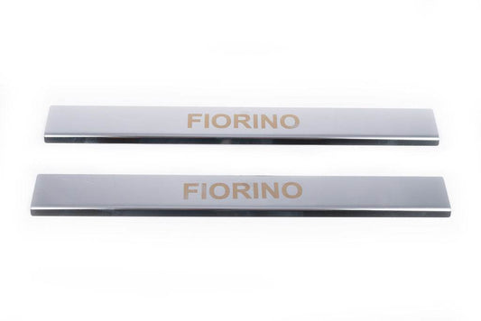 Door sills Carmos V1 (2 pcs, stainless steel) for Fiat Fiorino/Qubo - Reelken Auto