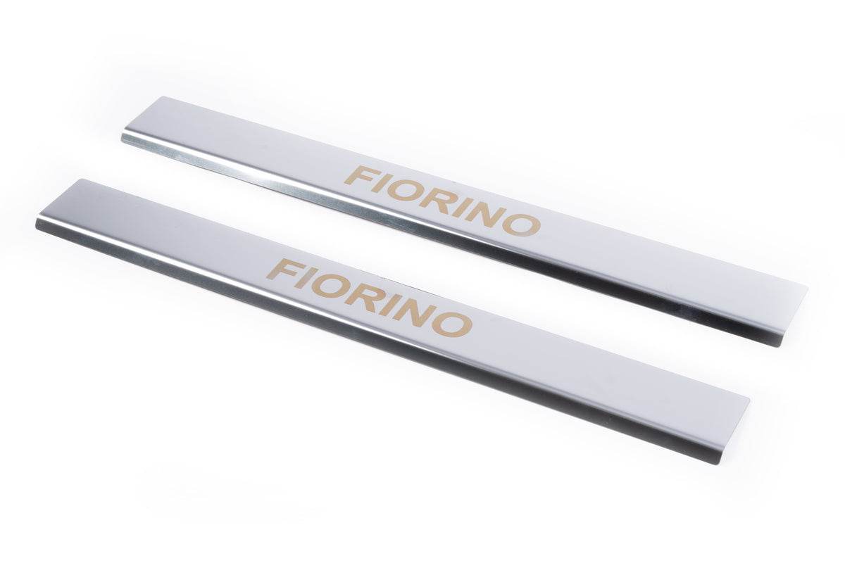 Door sills Carmos V1 (2 pcs, stainless steel) for Fiat Fiorino/Qubo - Reelken Auto