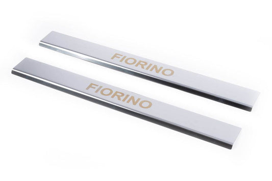 Door sills Carmos V1 (2 pcs, stainless steel) for Fiat Fiorino/Qubo - Reelken Auto