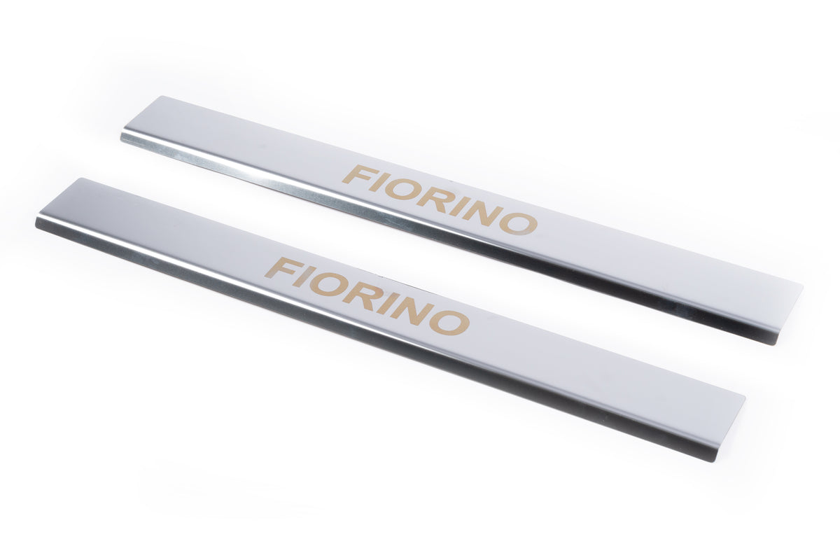 Door Sill Covers Carmos V1 (2 pcs, Stainless Steel) for Fiat Fiorino/Qubo 2008-2024 - image 1