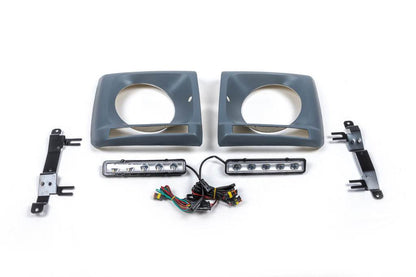 Covers for headlights with LED (5 diodes, set) for Mercedes G class W463 1990-2018 - Reelken Auto