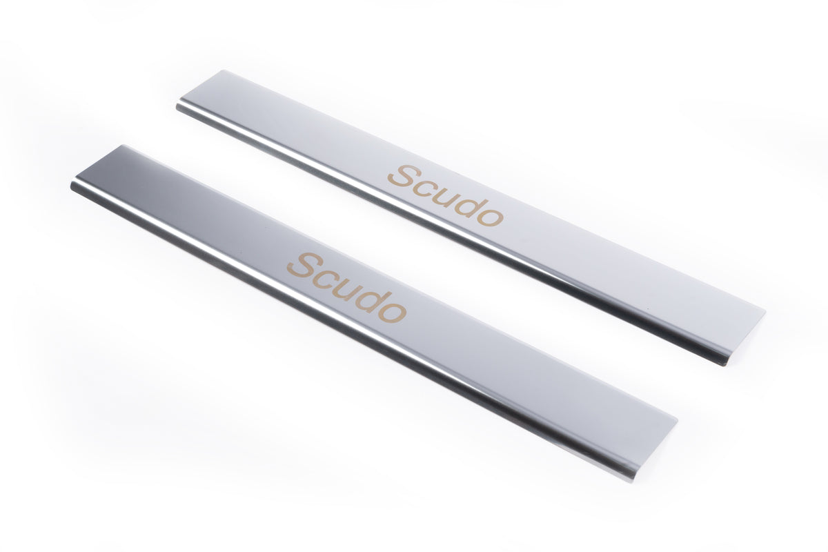 Door Sill Covers (Carmos, 2 pcs, Stainless Steel) for Fiat Scudo 2007-2015 - image 1