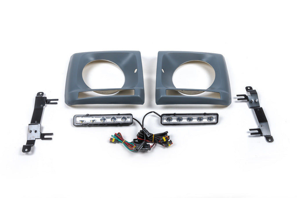 Headlight eyelids with LED (5 diodes, set) for Mercedes G сlass W463 1990-2018 - image 2