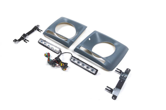 Covers for headlights with LED (5 diodes, set) for Mercedes G class W463 1990-2018 - Reelken Auto
