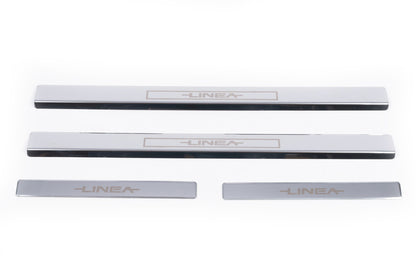 Door Sill Protectors Carmos V1 (4 pcs, Stainless Steel) for Fiat Linea 2006-2018 - image 4