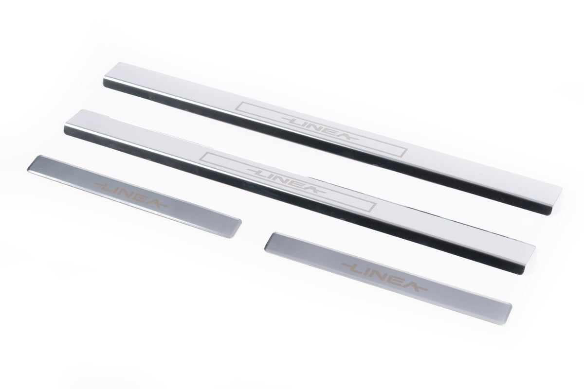 Door Sill Protectors Carmos V1 (4 pcs, Stainless Steel) for Fiat Linea 2006-2018 - image 3