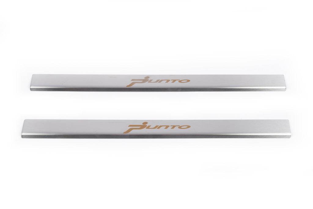 Door sills Carmos V1 (2 pieces, stainless.) for Fiat Punto Grande/EVO 2006-2018 - Reelken Auto