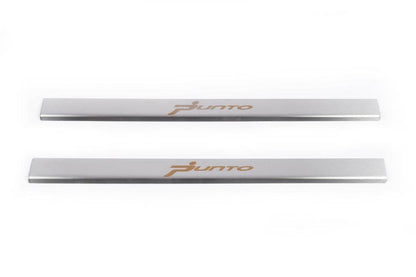 Door sills Carmos V1 (2 pieces, stainless.) for Fiat Punto Grande/EVO 2006-2018 - Reelken Auto