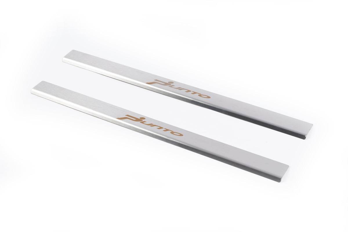 Door sills Carmos V1 (2 pieces, stainless.) for Fiat Punto Grande/EVO 2006-2018 - Reelken Auto
