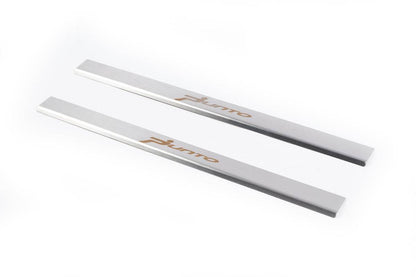 Door sills Carmos V1 (2 pieces, stainless.) for Fiat Punto Grande/EVO 2006-2018 - Reelken Auto