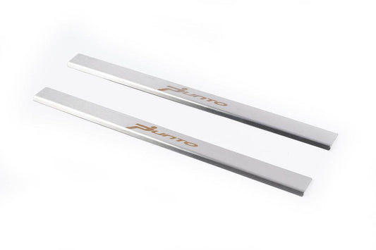 Door sills Carmos V1 (2 pieces, stainless.) for Fiat Punto Grande/EVO 2006-2018 - Reelken Auto