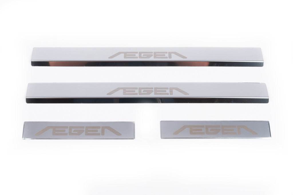 Door sill plates Carmos V1 Aegea (4 pcs., stainless steel) for Fiat Tipo 2016↗ year - Reelken Auto