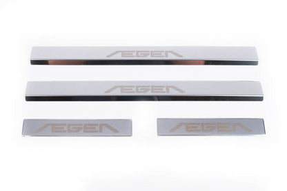 Door sill plates Carmos V1 Aegea (4 pcs., stainless steel) for Fiat Tipo 2016↗ year - Reelken Auto