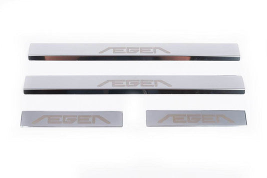 Door sill plates Carmos V1 Aegea (4 pcs., stainless steel) for Fiat Tipo 2016↗ year - Reelken Auto