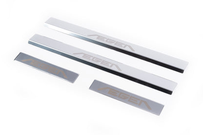 Door Sill Protectors Carmos V1 Aegea (4 pcs, Stainless Steel) for Fiat Tipo 2016- - image 1