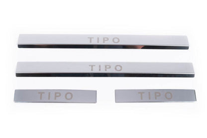 Door sill plates Carmos V1 Tipo (4 pcs., stainless steel) for Fiat Tipo 2016↗ year - Reelken Auto