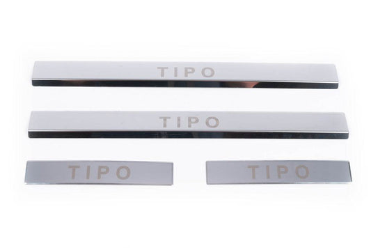 Door sill plates Carmos V1 Tipo (4 pcs., stainless steel) for Fiat Tipo 2016↗ year - Reelken Auto