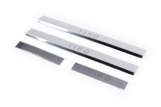 Door sill plates Carmos V1 Tipo (4 pcs., stainless steel) for Fiat Tipo 2016↗ year - Reelken Auto